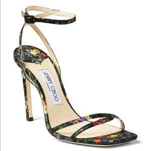 Jimmy Choo heels Metz floral ditsy pattern strappy sandal